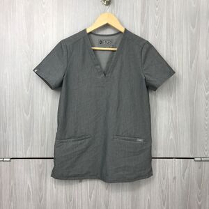 Figs Women's XS Casma‎ Three Pocket Scrub Top Gray FW1100